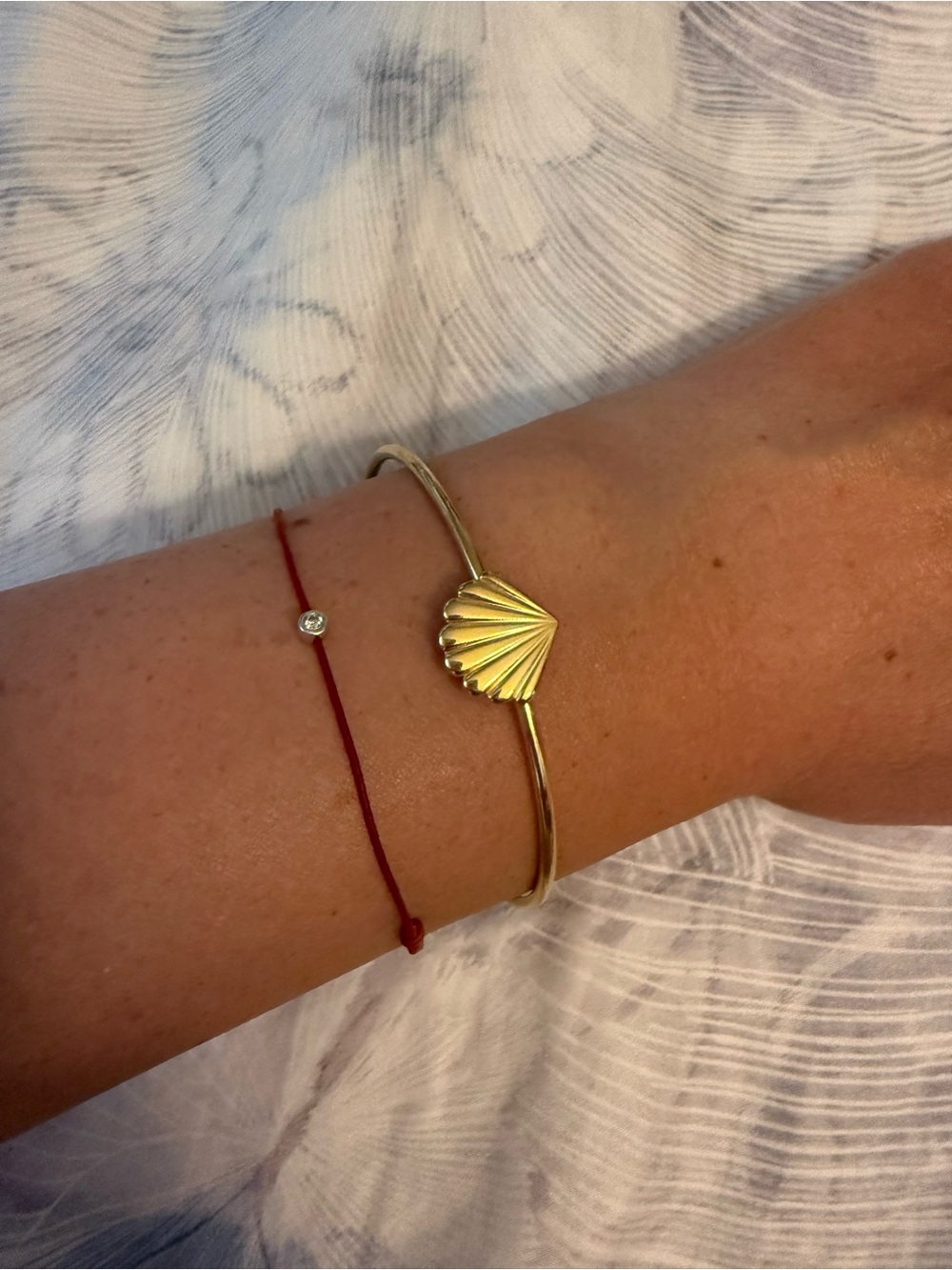 Gold Shell Bangle Bracelet - Women Jewelry
